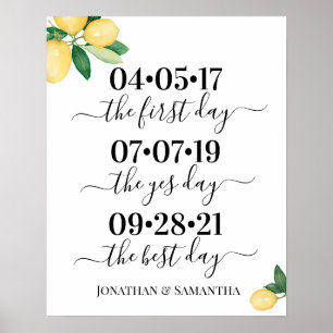 Poster Sinal de Limões do Dia do Casamento Sim Dia