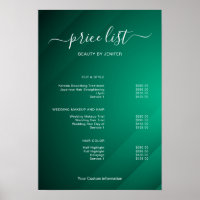 Sinal de Lista de Preços de Salão Minimalista Mode
