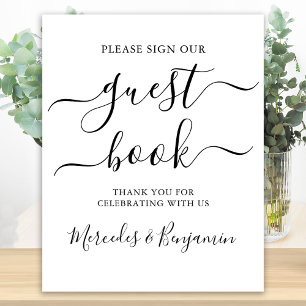 Poster Sinal de livro convidado de casamento Caligrafia m
