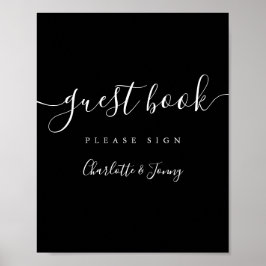 Poster Sinal de Livro de Convidado de Script de Assinatur