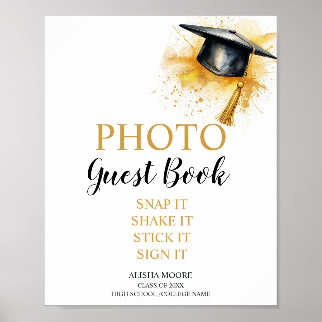 Poster Sinal de Livro de Visitas com Foto, Livro de Visit (Frente)