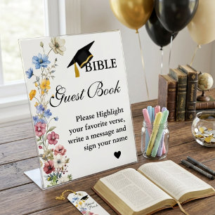 Poster Sinal de Livro de Visitas da Bíblia de Graduação, 
