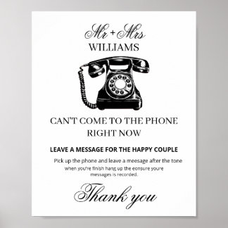Poster Sinal de Livro de Visitas de Áudio de Casamento de