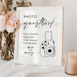 Poster Sinal de Livro de Visitas de Casamento com Foto Po