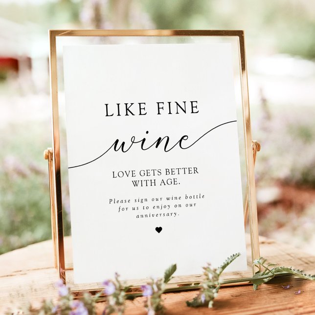 Poster Sinal de Livro de Visitas de Casamento de Vinho Mi (Criador carregado)