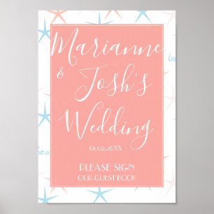 Poster Sinal de Livro de Visitas de Casamento Estrela do 