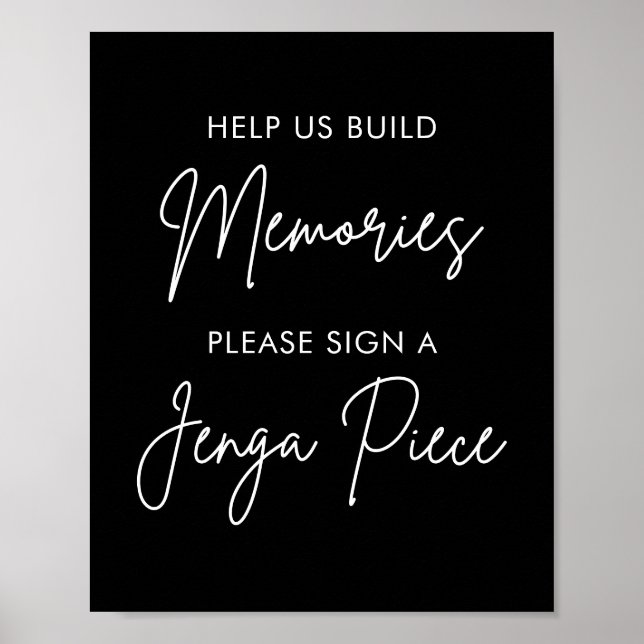 Poster Sinal de Livro de Visitas de Casamento Preto Impri (Frente)