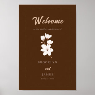 Poster Sinal de Livro de Visitas de Flores de Magnólia