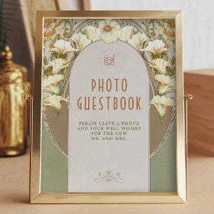 Poster Sinal de Livro de Visitas de Fotos Arte Nouveau An