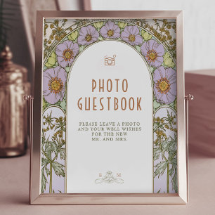 Poster Sinal de Livro de Visitas de Fotos Arte Nouveau An