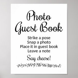 Pôster Sinal de Livro de Visitas de Fotos de Casamento -