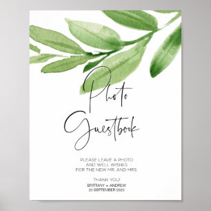 Poster Sinal de Livro de Visitas de Fotos de Casamento Ve