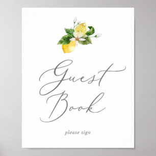 Poster Sinal de Livro de Visitas de Jardim de Limão Moder