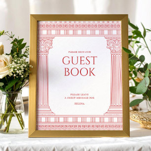 Poster Sinal de livro de visitas elegante para festa da d