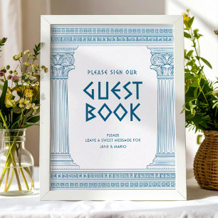 Poster Sinal de livro de visitas para festa da toga grega