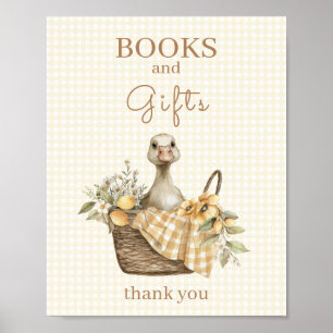 Poster Sinal de Livros e Presentes para Chá de Bebê do Li