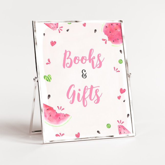 Poster Sinal de Livros e Presentes para Chá de Bebê Menin (Sweet Little Baby Shower Books and Gifts Sign)