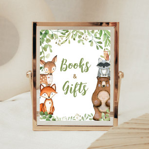 Poster Sinal de Livros e Presentes para Chás de Bebê Flor