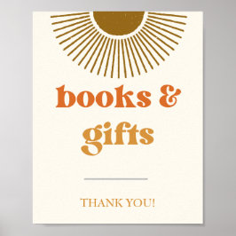 Poster Sinal de Livros e Presentes Retro Sun, Presentes B