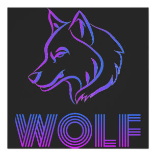 Pôster Sinal de Lobo e Ilustração