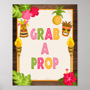 Poster Sinal de Luau Pegue um Adereço