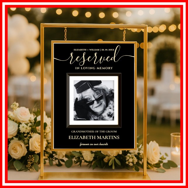 Poster Sinal de Lugar Reservado Preto e Amarelo Morto (Criador carregado)