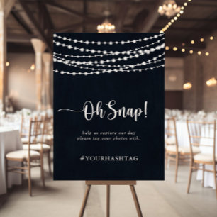 Poster Sinal de Luzes de Cordas Russas de Casamento