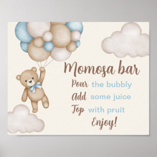 Poster Sinal de Mãe Chá de fraldas do Urso Teddy