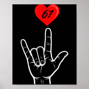 Poster Sinal de Mão Eu Te Amo Asl Coração 67 Mulheres Cri
