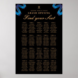 Poster Sinal de Mapa de Assentos para Evento Corporativo