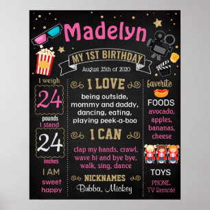 Poster sinal de marco da Festa de aniversário da Noite de