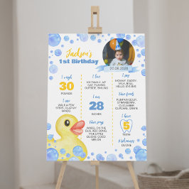 Poster Sinal de Marco de 1º Aniversário do Pato de Borrac