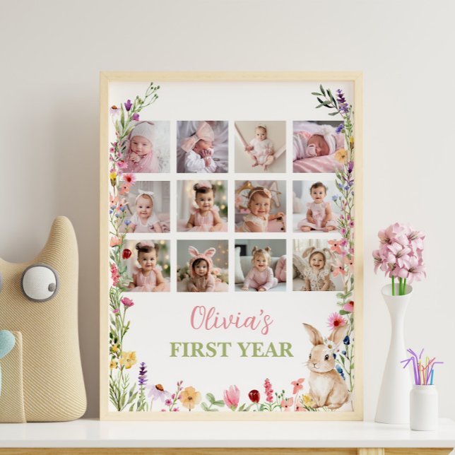 Poster Sinal de Marco de Fotografia de Bunny Wildflower p (Criador carregado)