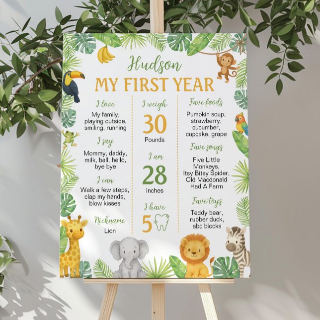 Poster Sinal de Marco do 1º Aniversário de Animais da Sav (Criador carregado)