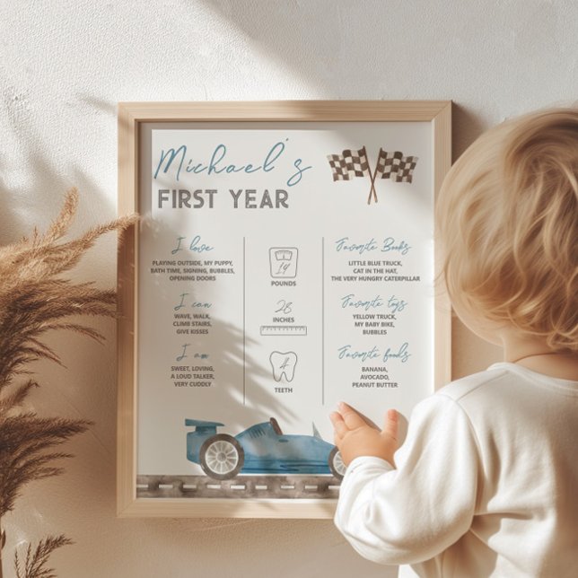 Poster Sinal de Marco do Carro Race Retroativo (Criador carregado)