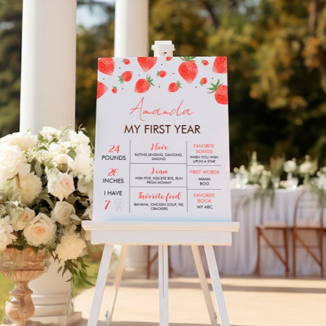 Poster Sinal de Marco do primeiro aniversario Berry (Criador carregado)