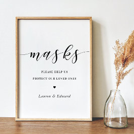 Poster Sinal de Máscara de Chá de panela de Casamento Mod