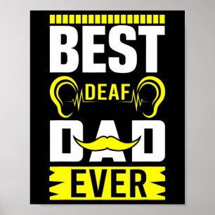 Poster Sinal de melhor Pai surdo do mundo em ASL