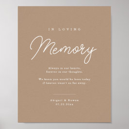 Poster Sinal de Memória de Casamento Boho Areia Minimalis