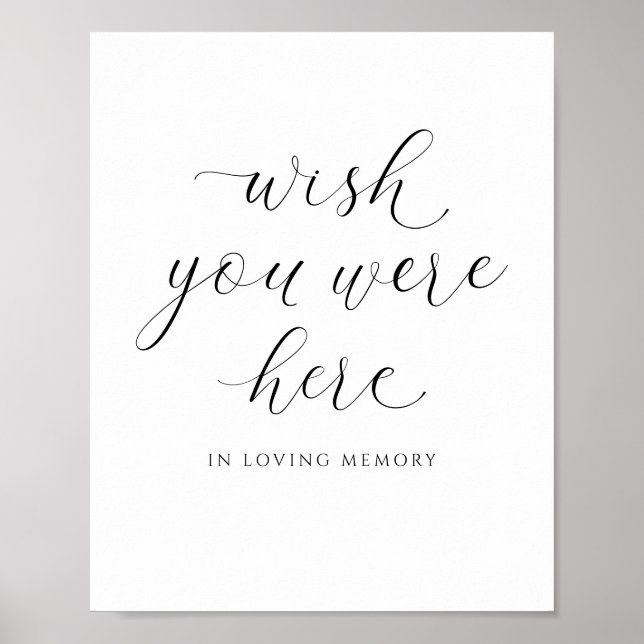 Poster Sinal de Memória de Casamento Elegante Desejamos q (Frente)