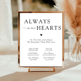 Poster Sinal de Memória de Casamento Elegante Sempre em N
