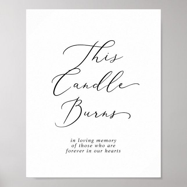 Poster Sinal de Memória de Casamento Esta Vela Queima Del (Frente)