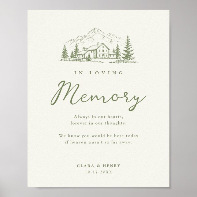 Poster Sinal de Memória de Casamento na Montanha Sage (Frente)