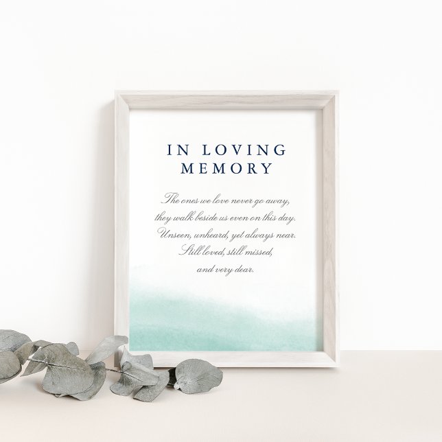 Poster Sinal de Memória de Casamento Seaglass Tides (Criador carregado)
