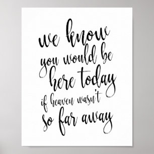 Poster Sinal de Memorial 8x10 "Nós sabemos que você estar