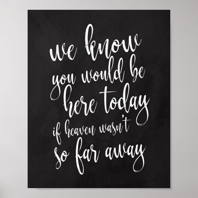 Poster Sinal de Memorial 8x10 Nós sabemos que você estari (Frente)