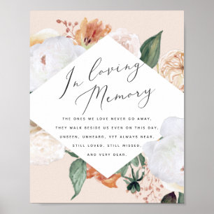 Poster Sinal de Memorial de Casamento Boho Blooms