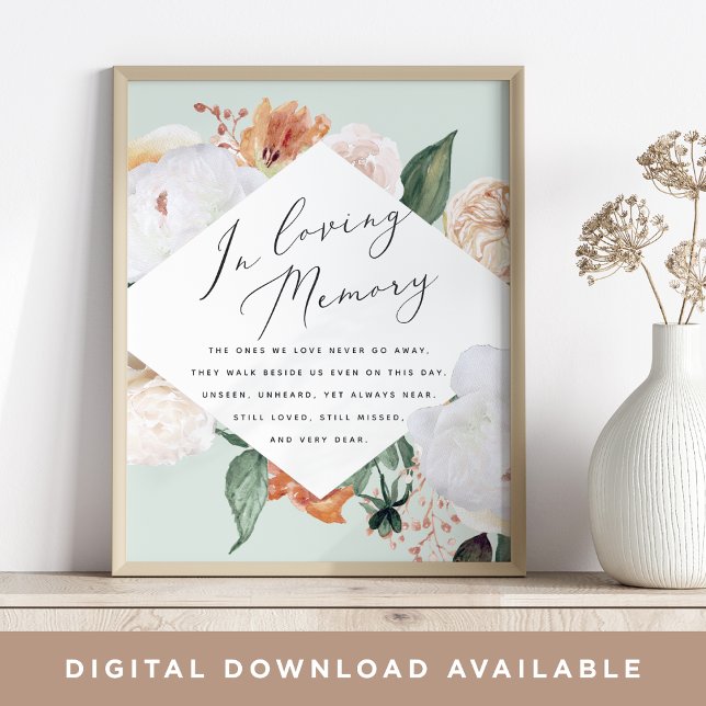 Poster Sinal de Memorial de Casamento Boho Blooms (Criador carregado)