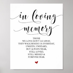 Poster Sinal de Memorial de Memória Amorosa em Nosso Cora