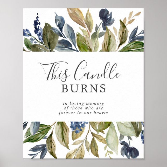 Poster Sinal de Memorial de Velas da Folhagem de Outono (Frente)